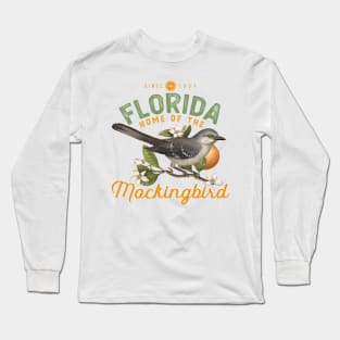 Florida Home Of The Mockingbird Illustration Long Sleeve T-Shirt